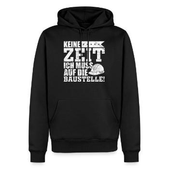 Bauherr Sprüche Geschenkidee - Männer Premium Bio Hoodie - Schwarz - Vorne - Nico (187cm)