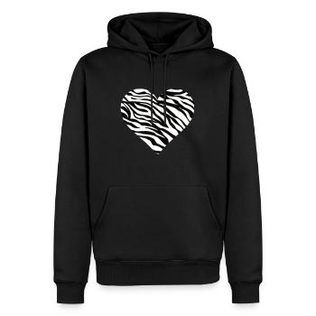 Zebra Herz Zebraherz - Männer Premium Bio Hoodie - Schwarz - Vorne - Nico (187cm)