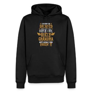 Grand-mère motocyclette motards petits-enfants grand-mère cadeau - Sweat à capuche Premium bio Homme - noir - Devant - Nico (187cm)