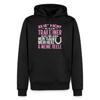 Trakehner Pferdebesitzer Pferde Reiter Geschenk - Männer Premium Bio Hoodie - Schwarz - Vorne - Nico (187cm)