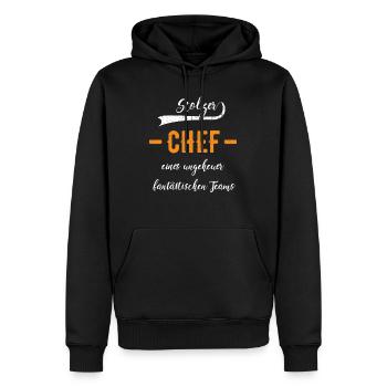 Stolzer Chef Chefität Geschenkidee Chefe Boss - Männer Premium Bio Hoodie - Schwarz - Vorne - Nico (187cm)