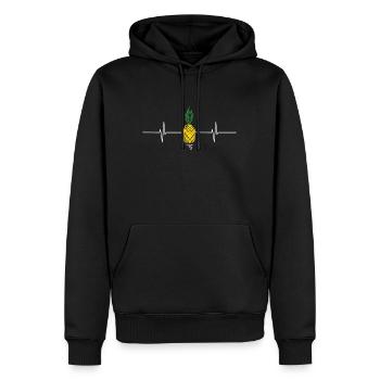 Ananas Herzschlag Ananas Fan Exotische Frucht - Männer Premium Bio Hoodie - Schwarz - Vorne - Nico (187cm)