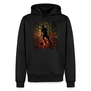 Footballeur joueur de football footballeur fan de football - Sweat à capuche Premium bio Homme - noir - Devant - Nico (187cm)