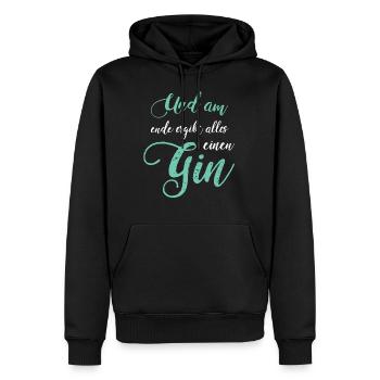 Gin Sort Gin Fan Gin Trinker Idée cadeau - Sweat à capuche Premium bio Homme - noir - Devant - Nico (187cm)
