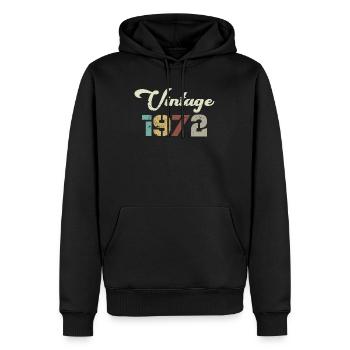 Geboren 1972 Geburtstagsgeschenk Vintage 1972 - Männer Premium Bio Hoodie - Schwarz - Vorne - Nico (187cm)
