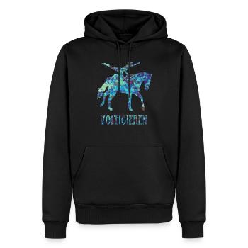 Voltigieren Pferdesport Volti Voltigier Geschenk - Männer Premium Bio Hoodie - Schwarz - Vorne - Nico (187cm)