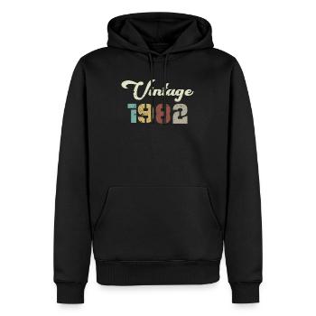 Geboren 1982 Geburtstagsgeschenk Vintage 1982 - Männer Premium Bio Hoodie - Schwarz - Vorne - Nico (187cm)