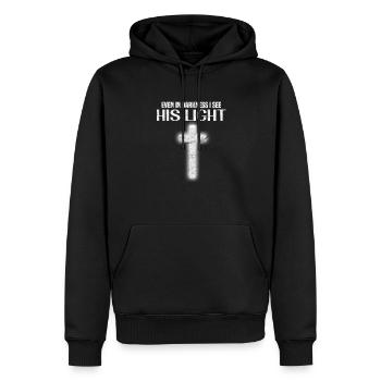 Jésus Dieu Christ Christ Religion Don - Sweat à capuche Premium bio Homme - noir - Devant - Nico (187cm)