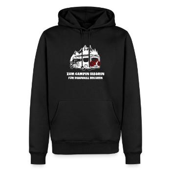 Camping Camper Downhill MTB Mountain Bike - Men’s Premium Organic Hoodie - black - Front - Nico (187cm)