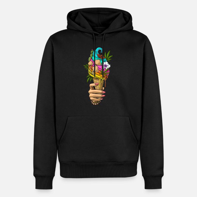 Psychedelisches Eis - Männer Premium Bio Hoodie - Schwarz