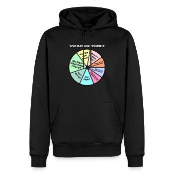 Une fois dans une vie, vous pouvez vous demander - Sweat à capuche Premium bio Homme - noir - Devant - Nico (187cm)