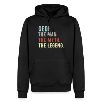 Gedi Firmgedi Taufgedi Ged Firmged Geschenkidee - Männer Premium Bio Hoodie - Schwarz - Vorne - Nico (187cm)