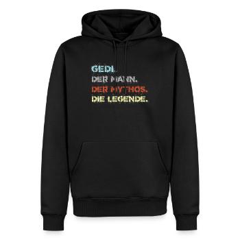 Gedi Taufged Firmged Geschenkidee Firmgedi - Männer Premium Bio Hoodie - Schwarz - Vorne - Nico (187cm)