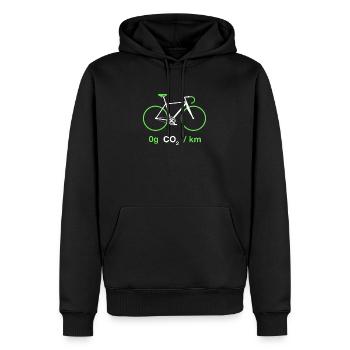 Rennrad Radfahrer CO2 Umwelt Klima Klimaschutz - Männer Premium Bio Hoodie - Schwarz - Vorne - Nico (187cm)