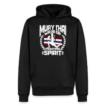 Muay Thaï combattant - Sweat à capuche Premium bio Homme - noir - Devant - Nico (187cm)