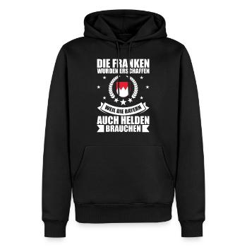 Lustiges Franken Sprüche Geschenk - Männer Premium Bio Hoodie - Schwarz - Vorne - Nico (187cm)