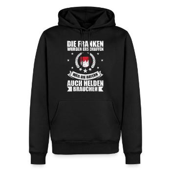 Franken Held Helden Geschenk - Männer Premium Bio Hoodie - Schwarz - Vorne - Nico (187cm)