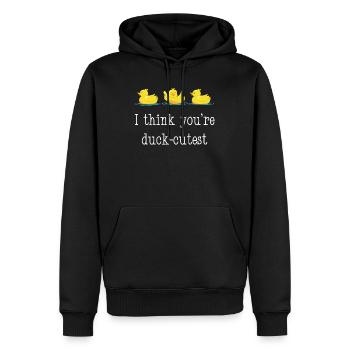 Canards d'élevage de canards en caoutchouc - Sweat à capuche Premium bio Homme - noir - Devant - Nico (187cm)