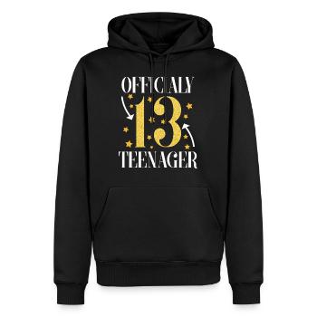 Teenager 13 Geburtstag,Mädchen Jungen - Männer Premium Bio Hoodie - Schwarz - Vorne - Nico (187cm)