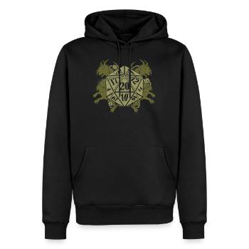 Retro vintage D20 dice tabletop RPG RPG - Men’s Premium Organic Hoodie - black - Front - Nico (187cm)