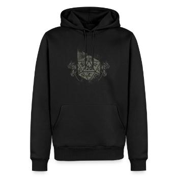 Dragons Vintage D20 Dice Tabletop RPG - Men’s Premium Organic Hoodie - black - Front - Nico (187cm)
