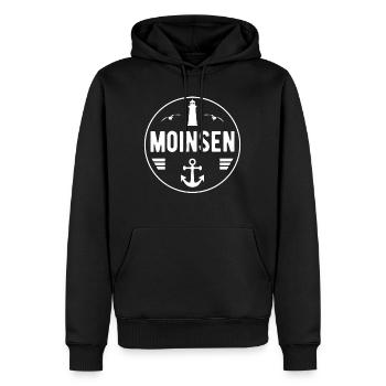 Moinsen Hamburger Hamburg Eifel Hafenkind - Männer Premium Bio Hoodie - Schwarz - Vorne - Nico (187cm)