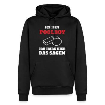 Poolboy Bademeister Badewart Geschenkidee - Männer Premium Bio Hoodie - Schwarz - Vorne - Nico (187cm)