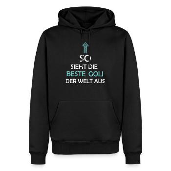 Goli Firmgoli Taufgoli Geschenkidee - Männer Premium Bio Hoodie - Schwarz - Vorne - Nico (187cm)