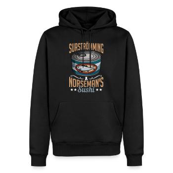 Surströmming Suède Sushi Surströmming - Sweat à capuche Premium bio Homme - noir - Devant - Nico (187cm)