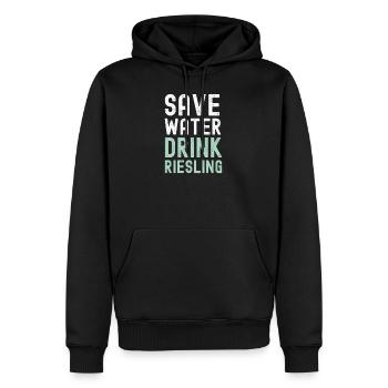 Save Water Drink Riesling - vin - Sweat à capuche Premium bio Homme - noir - Devant - Nico (187cm)