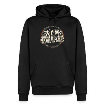 Der Wald ist mein Versteck for Idioten - Männer Premium Bio Hoodie - Schwarz - Vorne - Nico (187cm)