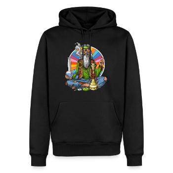 Hippie Stoner - Männer Premium Bio Hoodie - Schwarz - Vorne - Nico (187cm)