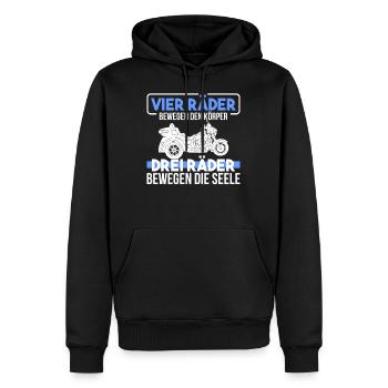 Trike - Männer Premium Bio Hoodie - Schwarz - Vorne - Nico (187cm)