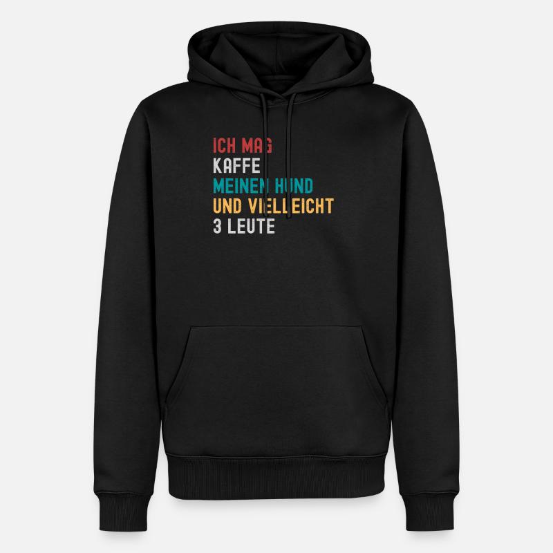 Kaffeetrinker und Hundebesitzer - Männer Premium Bio Hoodie - Schwarz