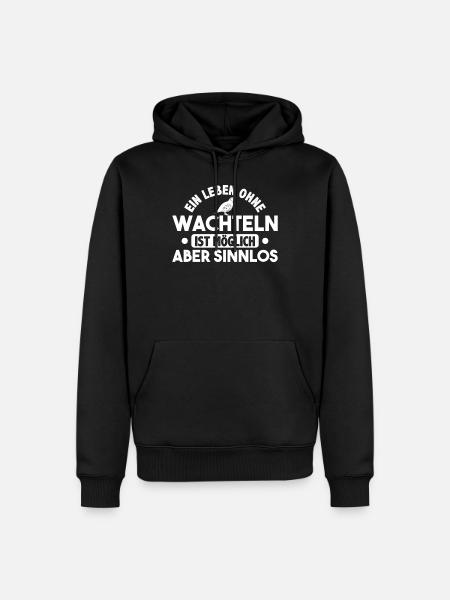Wachtel - Männer Premium Bio Hoodie - Schwarz