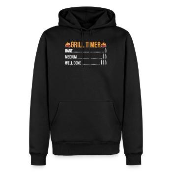 Grillen - Männer Premium Bio Hoodie - Schwarz - Vorne - Nico (187cm)