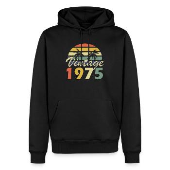 Vintage 1975 birthday 1975 year gift - Men’s Premium Organic Hoodie - black - Front - Nico (187cm)