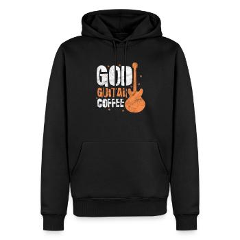 Café de guitare de Dieu - Sweat à capuche Premium bio Homme - noir - Devant - Nico (187cm)