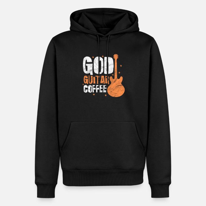 Café de guitare de Dieu - Sweat à capuche Premium bio Homme - noir