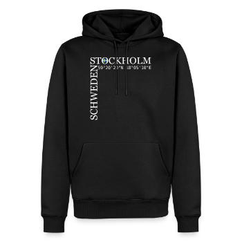 Stockholm Suède Suède coordonnées - Sweat à capuche Premium bio Homme - noir - Devant - Nico (187cm)