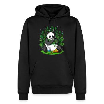Panda Hippie Weed - Sweat à capuche Premium bio Homme - noir - Devant - Nico (187cm)
