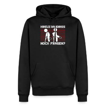 Sportverletzung Knie Krücken Kreuzband Geschenk - Männer Premium Bio Hoodie - Schwarz - Vorne - Nico (187cm)