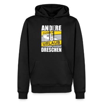 Ich fahre dreschen Mähdrescher Landwirt Spruch - Männer Premium Bio Hoodie - Schwarz - Vorne - Nico (187cm)