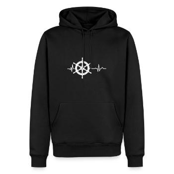 Heartbeat - Heartbeat / Captain - Volant - Sweat à capuche Premium bio Homme - noir - Devant - Nico (187cm)