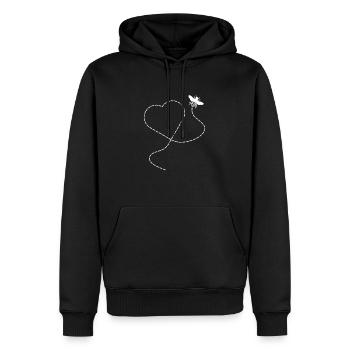 Bienen I love Bees - Männer Premium Bio Hoodie - Schwarz - Vorne - Nico (187cm)