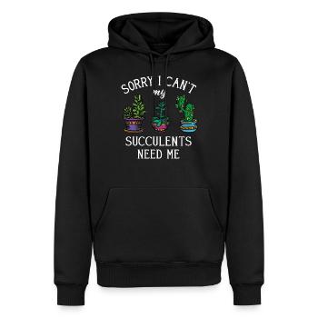 Meine Sukkulenten brauchen mich Geschenk - Männer Premium Bio Hoodie - Schwarz - Vorne - Nico (187cm)