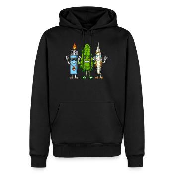 Joint de briquet Weed Bud - Sweat à capuche Premium bio Homme - noir - Devant - Nico (187cm)