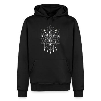 Lune phases lune soleil occulte mystique oeil mystique - Sweat à capuche Premium bio Homme - noir - Devant - Nico (187cm)