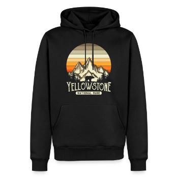 Yellowstone National Park Bear Hiking Gift - Men’s Premium Organic Hoodie - black - Front - Nico (187cm)
