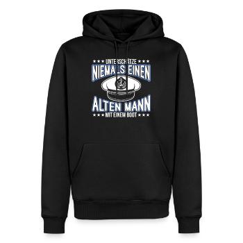 Boot Motorboot Boote Schiff - Männer Premium Bio Hoodie - Schwarz - Vorne - Nico (187cm)